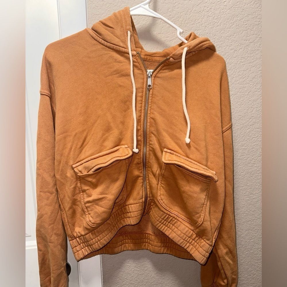 Aerie Cropped Full Zip Hooded Jacket